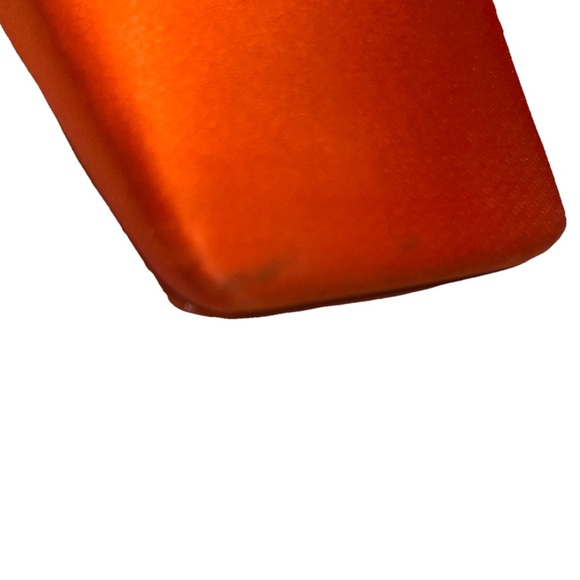 PRADA Modellerie Satin Mules Orange Arancio EU 38.5 Square Toe Kitten Heel RARE - Picture 7 of 13